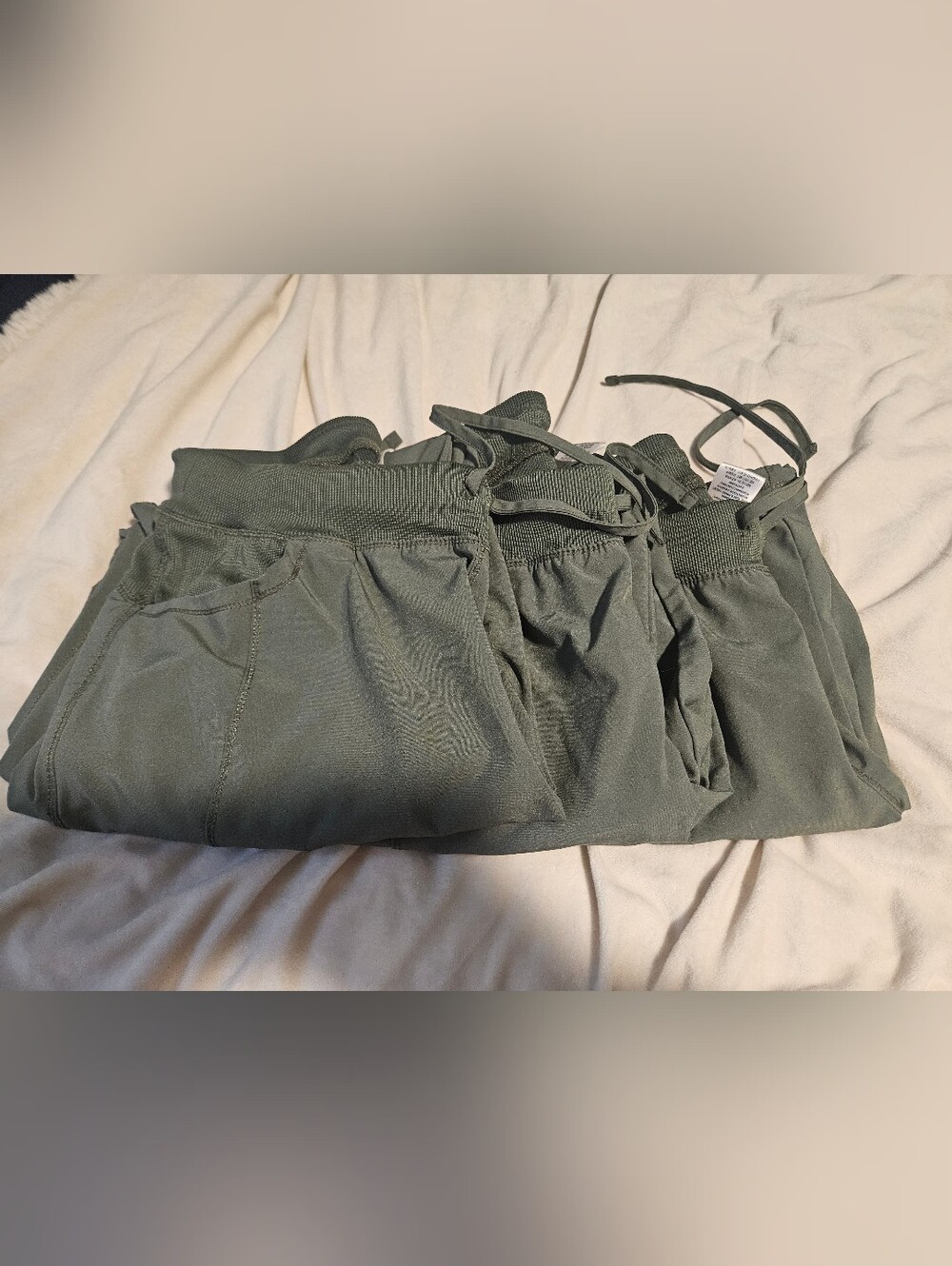 Lot Of 3 Pair- Women's Olive Green Drawstring Scrub Pants